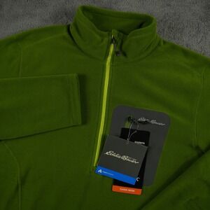 Eddie Bauer Fleece Pullover Mens Small Green‎ First Ascent Polartec 1/4 Zip NWT